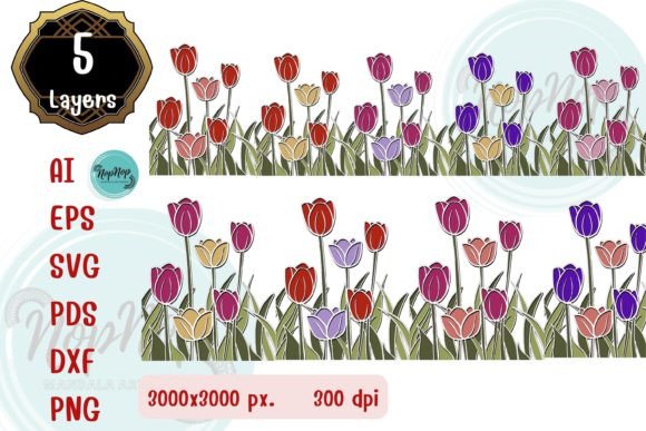 3D Lively Flowers V.1: 3D SVG Paper Flowers