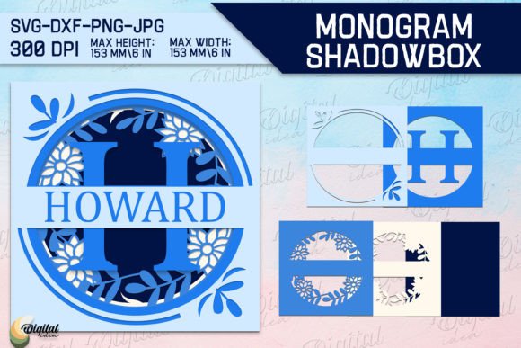 3D SVG Letter H for Shadow Boxes