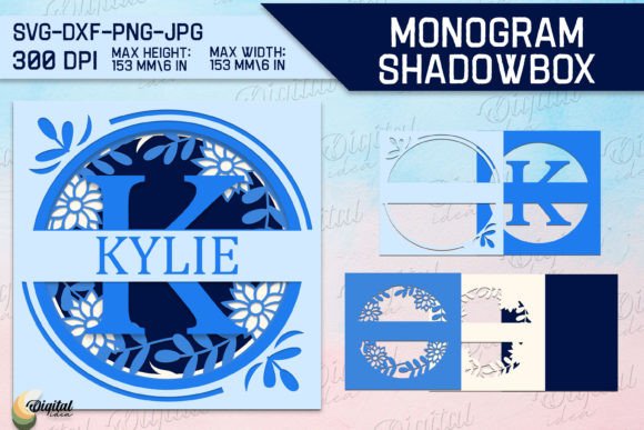 3D SVG Letter K for Shadow Boxes