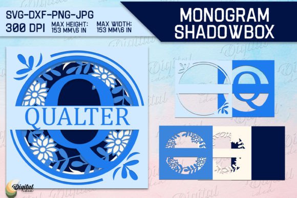 3D SVG Letter Q for Shadow Boxes