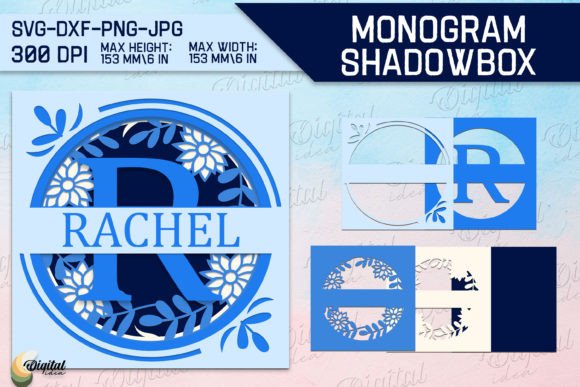 3D SVG Letter R for Shadow Boxes