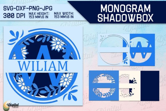 3D SVG Letter W for Shadow Boxes