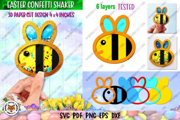 Bee Confetti Shaker 3D SVG Shapes