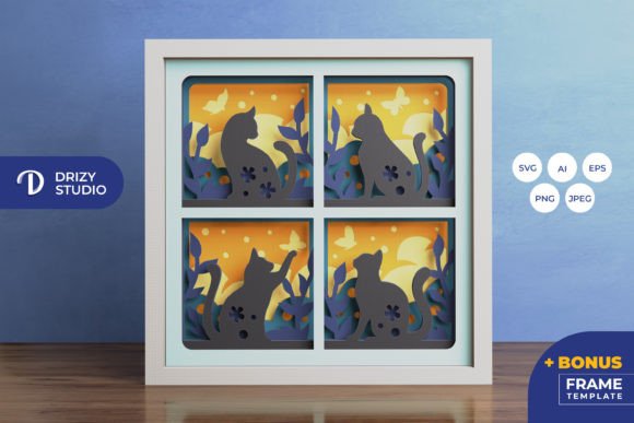 Cat with Butterflies 3D Shadow Box SVG Review