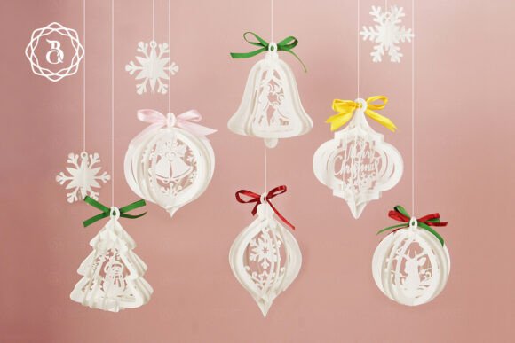 Christmas 3D SVG: 6 Pop-Up Ornaments