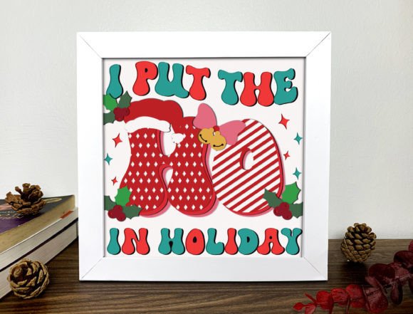Christmas 3D SVG: Ho in Holiday Shadow Box