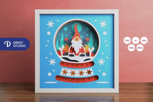 Gnome Snowball 3D SVG for Christmas Branding