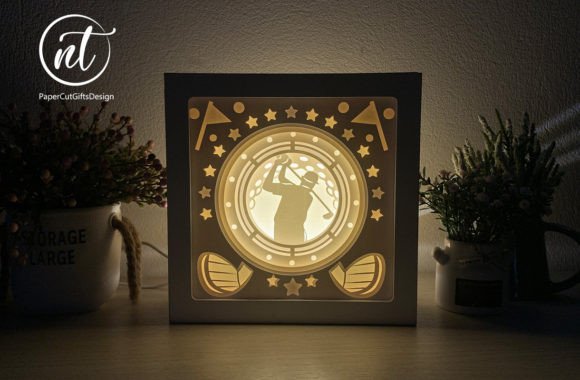 Golf Light Box Template: 3D SVG Shadow Boxes