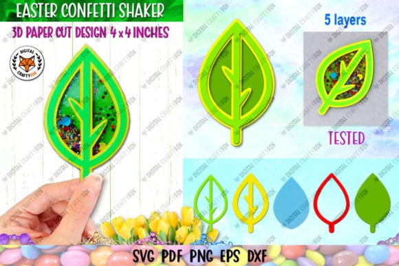 Leaf Confetti Shaker, 3D SVG for Shapes