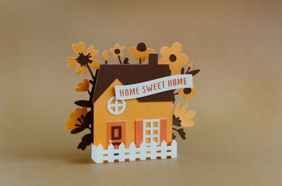 New Home Pop Up Box Card: 3D SVG Ornaments