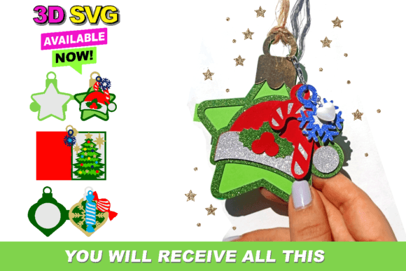 Ornament Christmas Card 3D SVG Review