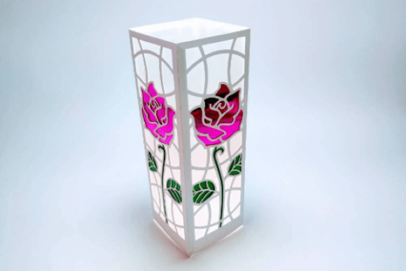 Rose Lantern 3D SVG for Table Decorations