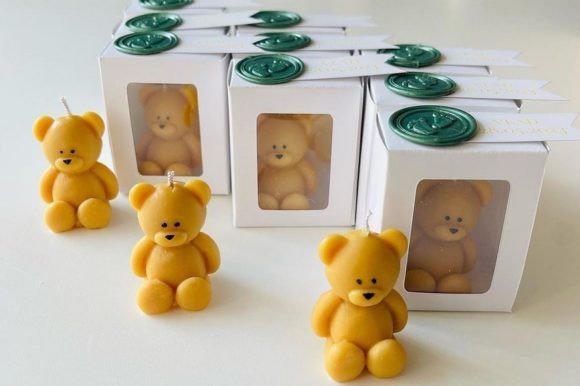 Teddy Bear Candles Box 3D SVG Shapes