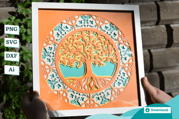 Tree of Life 3D SVG for Shadow Boxes
